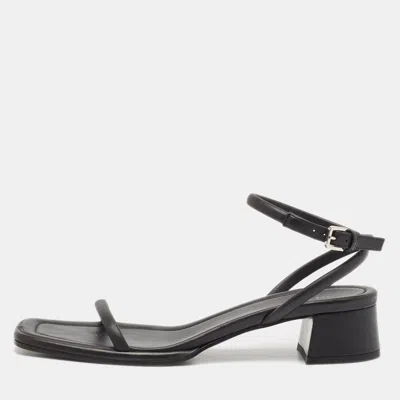 Pre-owned The Row Black Leather Ankle Strap Sandals Size 37
