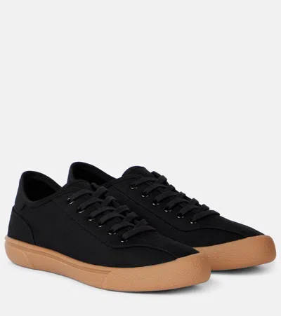 The Row Canvas Sneakers In Black