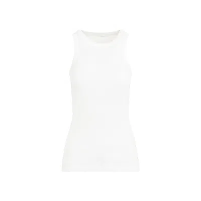 The Row Chic Cotton Ribbed Tank Top With Sophisticated Fit And Versatile Style In White