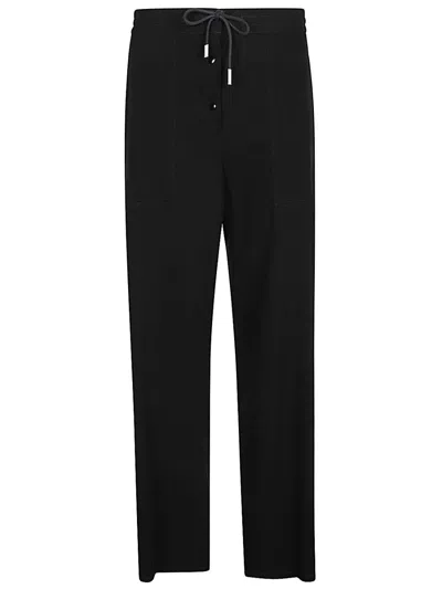 The Row Drawstring Waistband Wool Pants In Black
