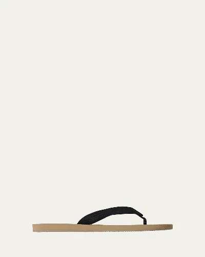 The Row Dune Cotton Flat Thong Sandals In Iron Grey