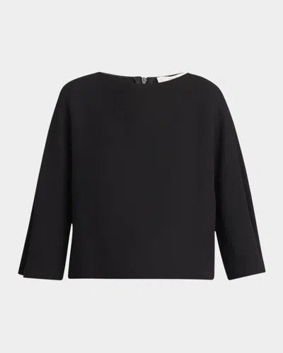 THE ROW FAURELLE THREE-QUARTER SLEEVE SILK TOP