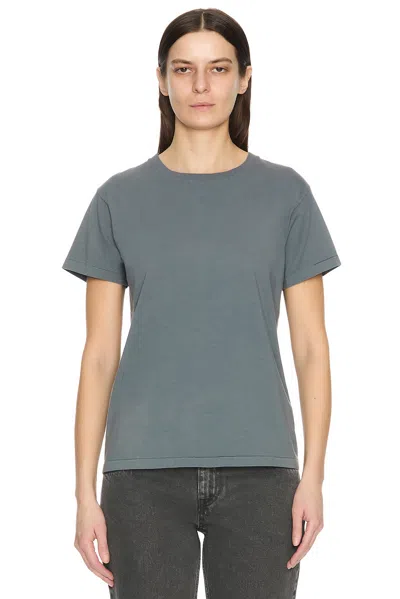 The Row Florie Short-sleeve Cotton Top In Topo
