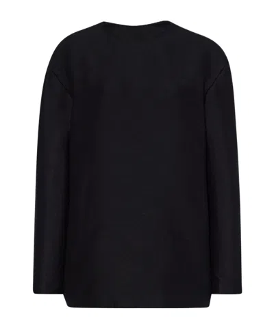 The Row Guri Cashmere Silk Top In Black