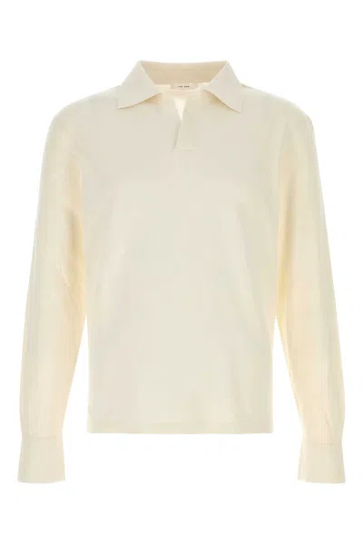 THE ROW IVORY SILK STAFFORD POLO SHIRT