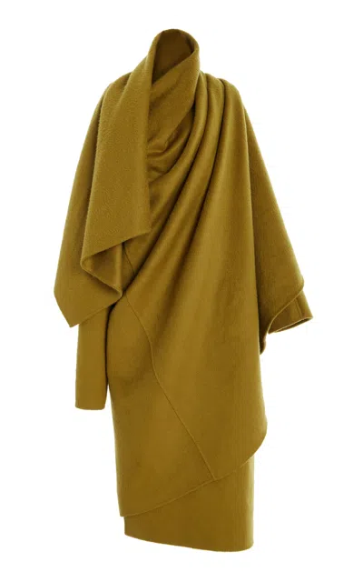 The Row Jan Asymmetric Cashmere Coat In Green