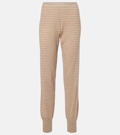 The Row Jearl Cotton And Cashmere Sweatpants In Beige