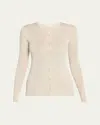 The Row Josette Silk Knit Cardigan In Sand Melange