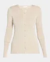 The Row Josette Silk Knit Cardigan In Sand Melange