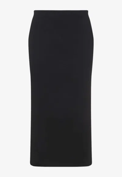 The Row Kavi Skirt Calf-length High-waisted Maxi Length In Black