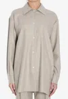The Row Komako Brushed Wool And Cashmere-blend Shirt In Beige