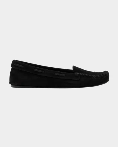 The Row Mabel Leather Moccasin Loafers In Black