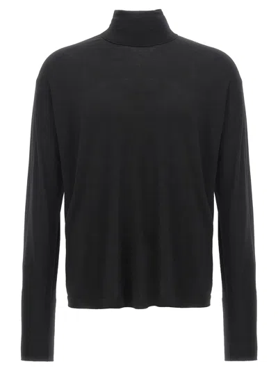 The Row Mavel Wool Knit Turtleneck Sweater In Black