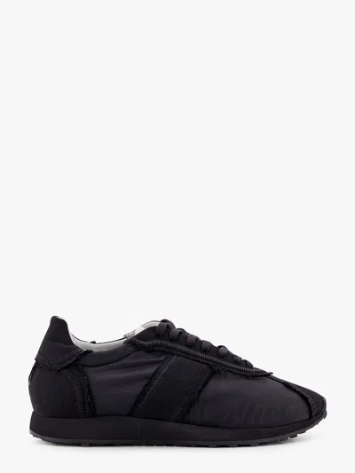 The Row Mica Nylon Sneakers With Fabric Inserts In Black