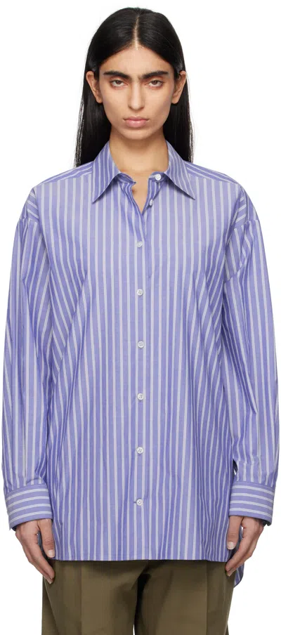 The Row Luka Oversized Striped Organic Cotton-poplin Shirt In Multi