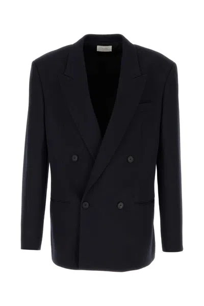 The Row Donnes Wool Jacket In Blue