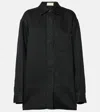The Row Nesson Oversized Linen Button-down Shirt In Black