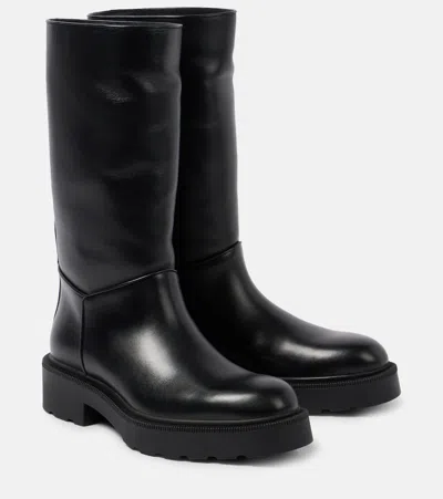 The Row Nobilis Tr Leather Boots In Black  