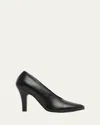 The Row Prudens Leather Stiletto Pumps In Black