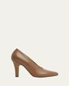 The Row 90mm Prudens Leather Pumps In Mid Brown