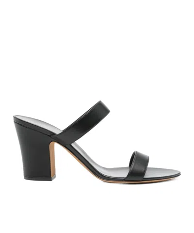 The Row Round Toe High Heel Sandals In Black