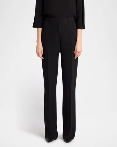 The Row Selvie Wide-leg Silk Pants In Black