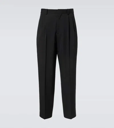 The Row Silas Wool Gabardine Straight Pants In Black