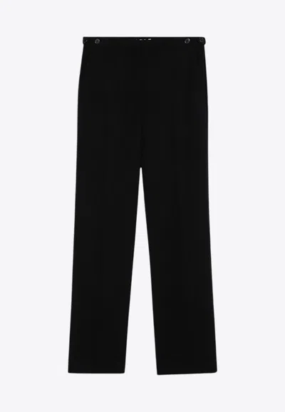 The Row Tailored Straight Wool Pants In Black