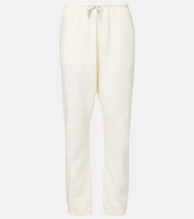 The Row Teo Cotton And Cashmere Sweatpants In White