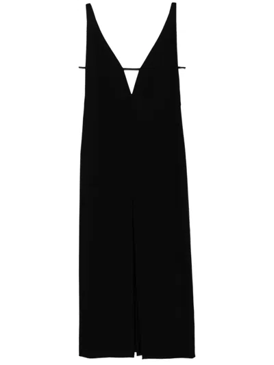 Pre-owned The Row V-neck Slip Dress In Black