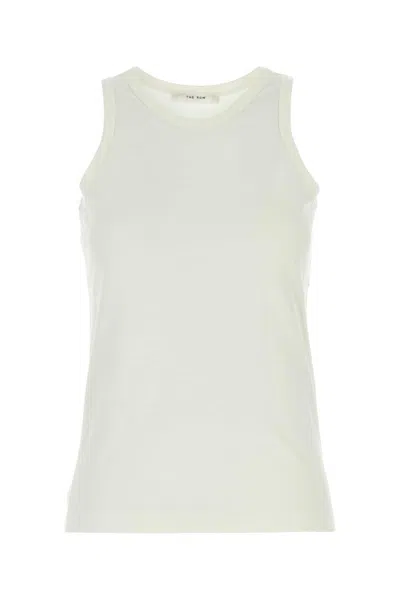 The Row White Cotton Blend Marius Tank Top