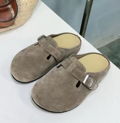 Pre-owned The Row Women Berken Half Slipper Shoes Beige