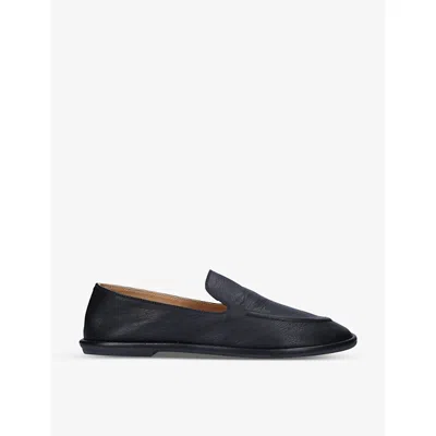 The Row Canal Leather Loafers In Black
