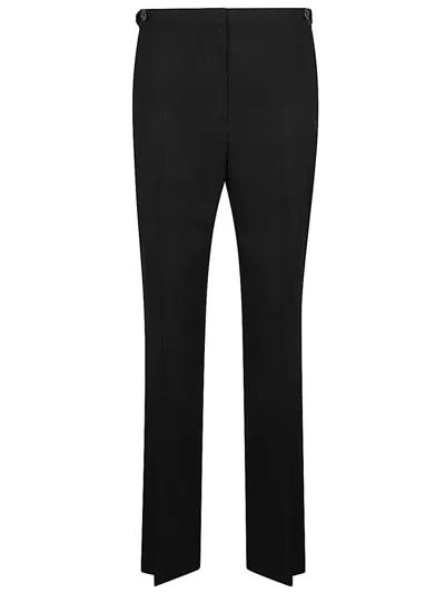 The Row Wool Straight Trousers In Black