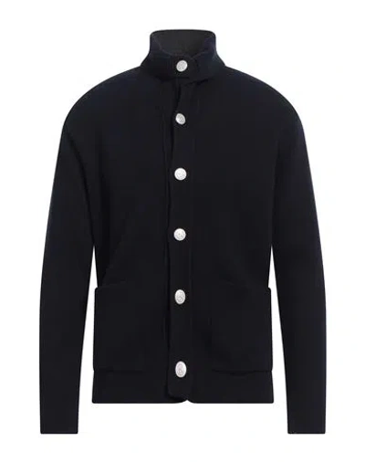 The Seafarer Man Cardigan Midnight Blue Size S Wool In Black