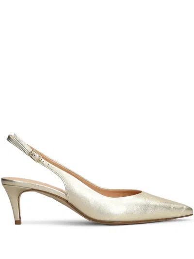 The Seller 60mm Metallic Slingback Pumps In Platinum