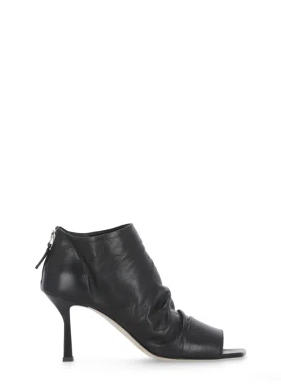 The Seller Black Leather Sandals
