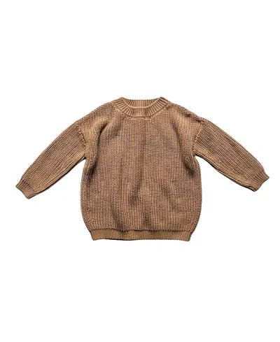 The Simple Folk Kids' Unisex Chunky Sweater In Caramel