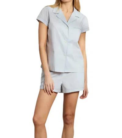 The Sleep Code Organic Cotton Poplin Short Pajama Set In Fresh Air In Multi