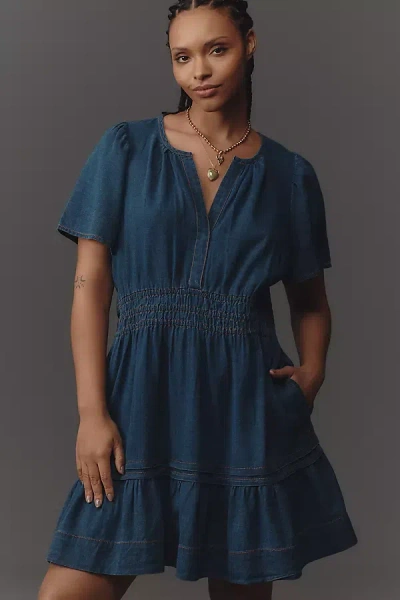 The Somerset Collection By Anthropologie The Somerset Mini Dress: Denim Edition In Blue