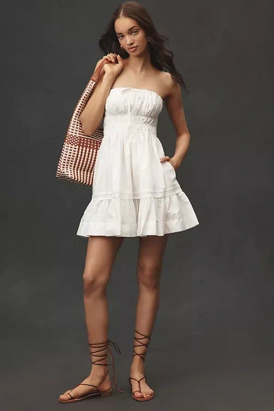The Somerset Collection By Anthropologie The Somerset Mini Dress: Strapless Edition In White