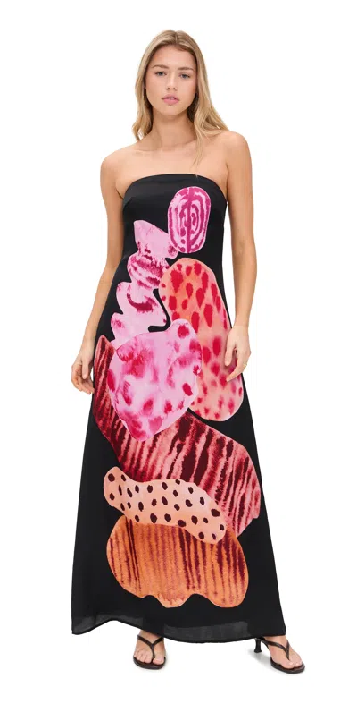 The Wolf Gang Kora Maxi Dress Noir Abstract