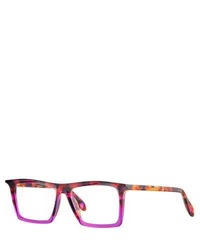 Theo Eyeglasses Alba 008 Brown Dalmatian+transparent Purple In Crl