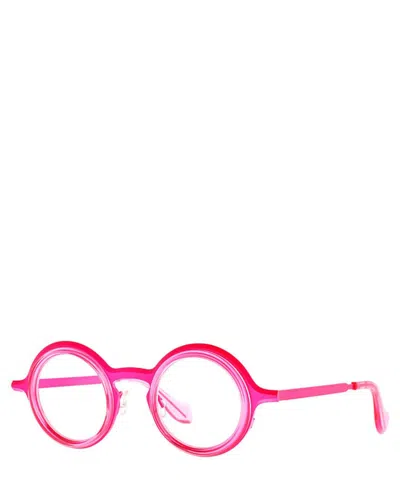 Theo Eyeglasses Cabochon 013 Transparent+fluo Pink In Crl
