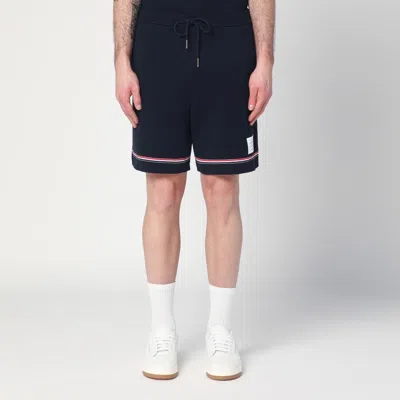 Thom Browne Navy Blue Bermuda Shorts With Tricolour Detail Men