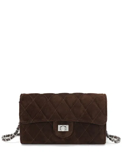 Tiffany & Fred Paris Suede Wallet Clutch In Brown