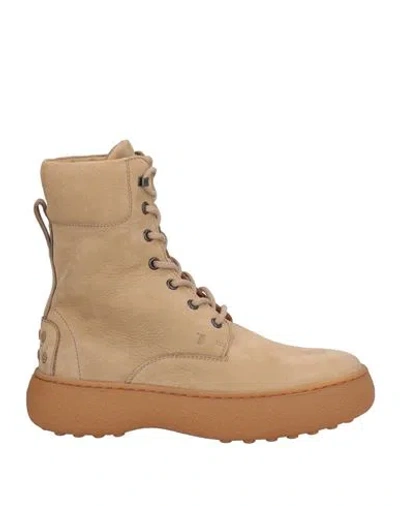 Tod's Light Brown Leather Ankle Boots In Beige