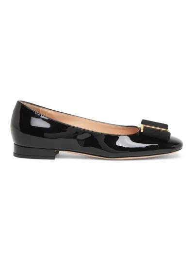 Tom Ford Audrey Bow-embellished Patent-leather Ballet Flats In Black