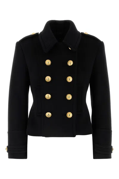 Tom Ford Embellished Wool-felt Jacket In Black