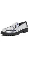 TORY BURCH CLASSIC LUG LOAFERS ARGENTO
